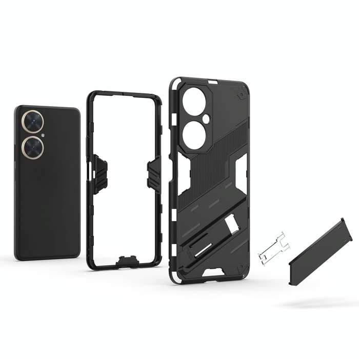 For Huawei nova 11i 4G Punk Armor 2 in 1 PC + TPU Phone Case with Holder(Black)