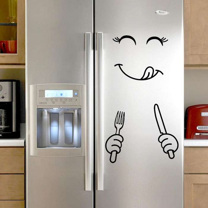 Cute Sticker Fridge Kitchen Wall Refrigerator Vinyl Stickers Home Decoration(A)