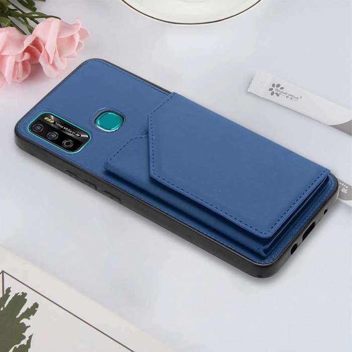 For Infinix Hot 9 Play Skin Feel PU + TPU + PC Phone Case(Blue)