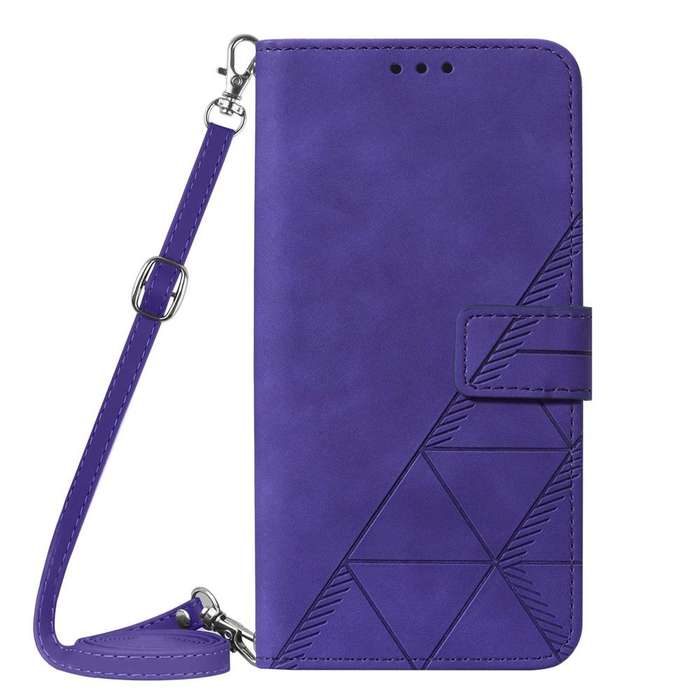 For OPPO Reno7 4G/F21 Pro Crossbody 3D Embossed Flip Leather Phone Case(Purple)