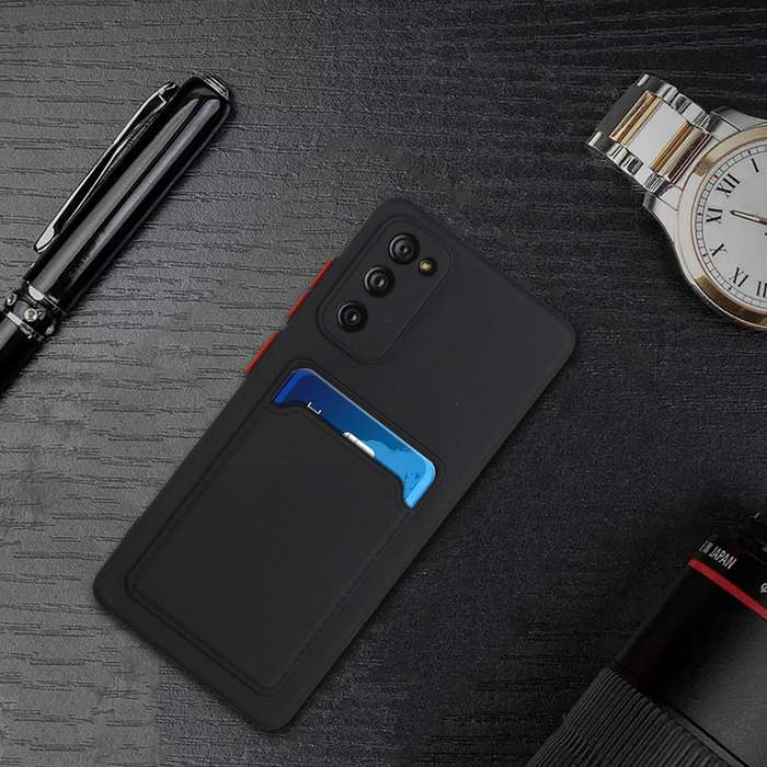 For Samsung Galaxy S20 FE Card Slot Design Shockproof TPU Protective Case(Black)