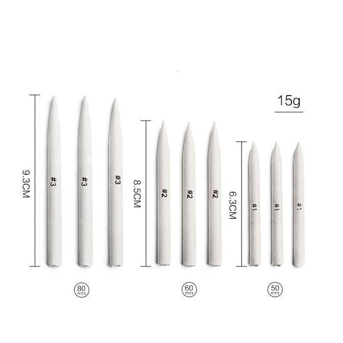 19 In 1 Blending Smudge Stump Stick Tortillon Sketch Art Drawing Charcoal Sketcking Tool Pen