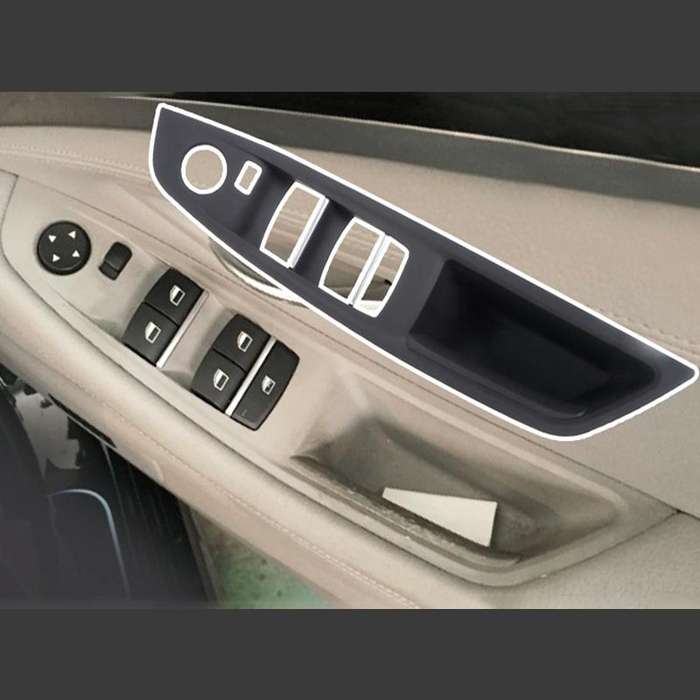 For BMW F10 2011-2017 Right Driving Car Door Window Lift Switch Trim Panel (Grey)