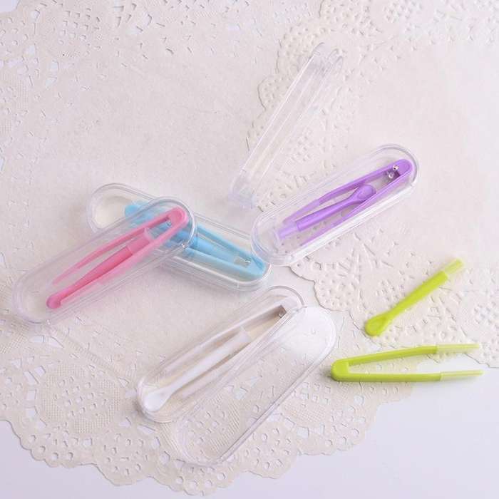 5pcs Portable Contact Lens Special Tweezer and Stick Set Travel Kit(Blue)