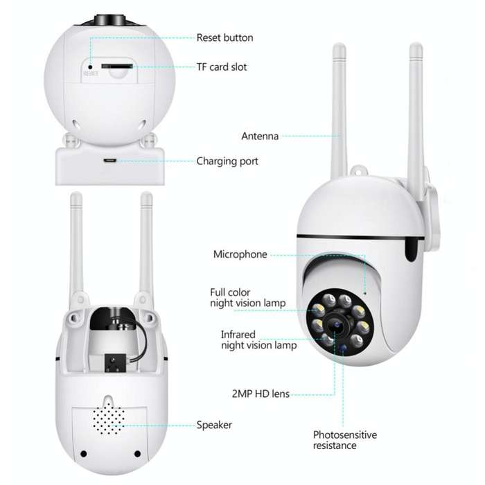 A7 1080P HD Wireless WiFi Smart Surveillance Camera Support Night Vision / Two Way Audio without ...