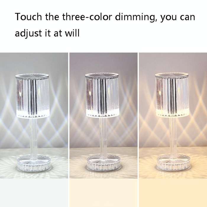 USB Charging Touch Diamond Crystal Table Lamp, Specification: USB Charging(RGB with Remote Contro...