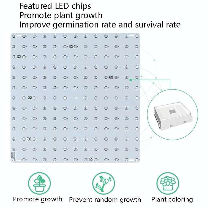 LED Plant Growth Light Indoor Quantum Board Plant Fill Light, Style: D2 45W 169 Beads UK Plug (Pi...