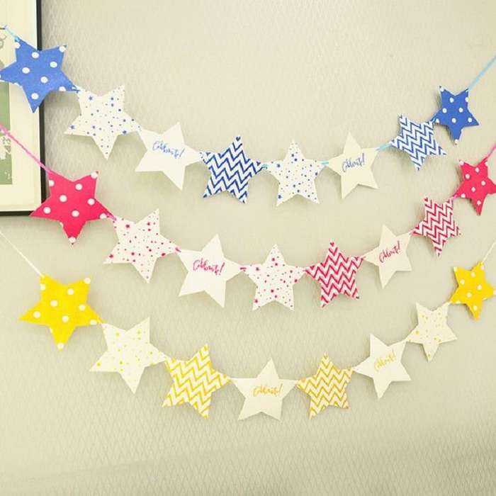 Five-pointed Star Pull Flower Bunting Birthday Holiday Party Decoration Store Dress up Layout Sup...
