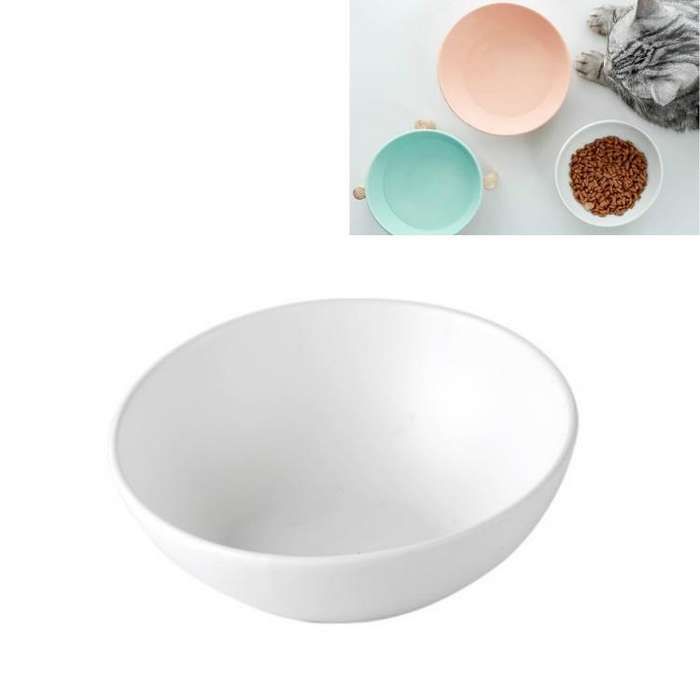15cm/300ml Cat Dog Food Bowl Pet Ceramic Bowl, Style:Bowl(White)
