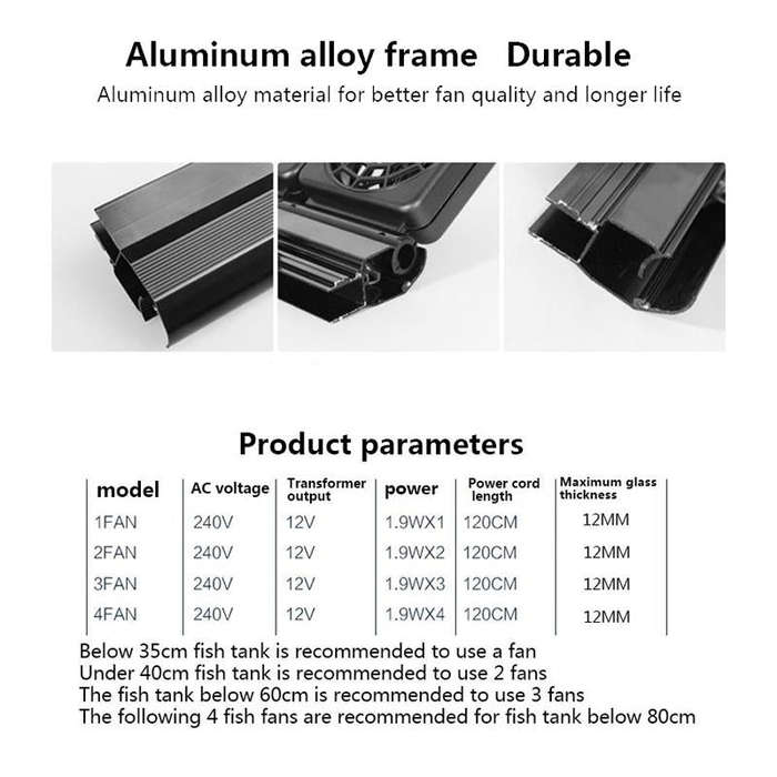 Fish Tank Cooling Fan Cooling Silent Aquarium Fan, Specification: 2 Head EU Plug