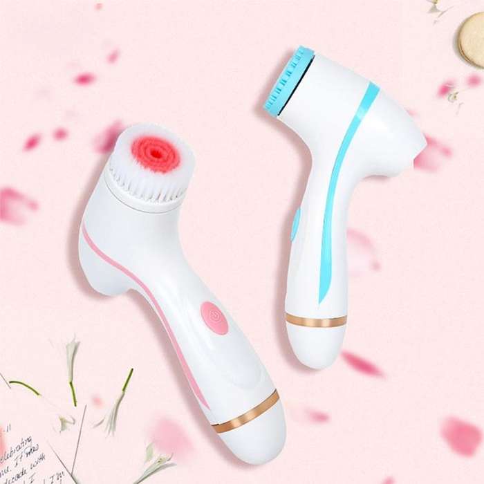 CNaier AE-868 Battery-powered Silicone Ultrasonic Vibration Face Skin Care Electric Facial Cleans...