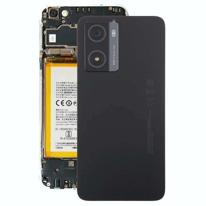 For OPPO A77s Original Battery Back Cover with Camera Lens Cover(Black)