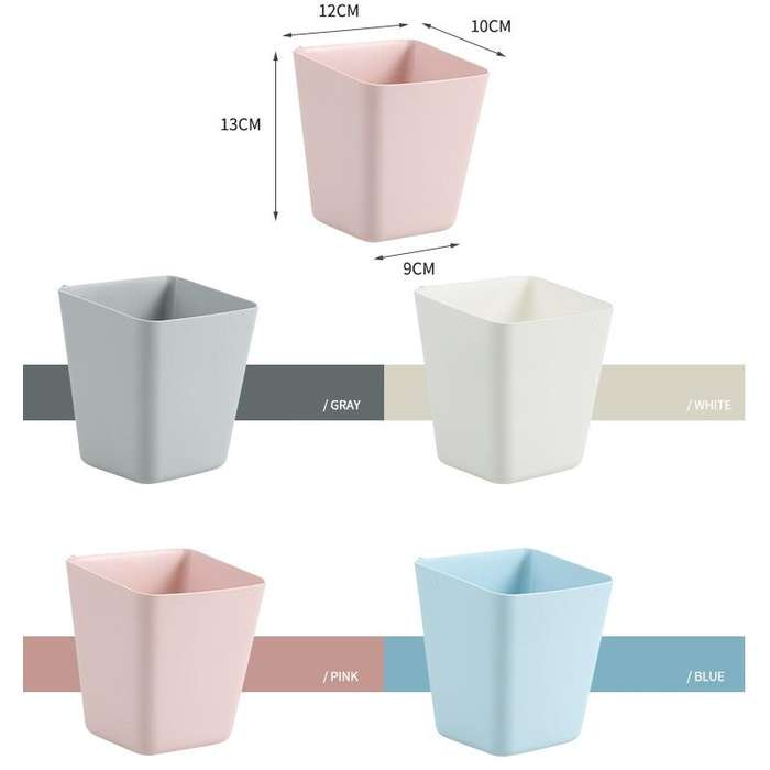 4 PCS Home Cart Back Hanging Plastic Storage Basket(Pink)