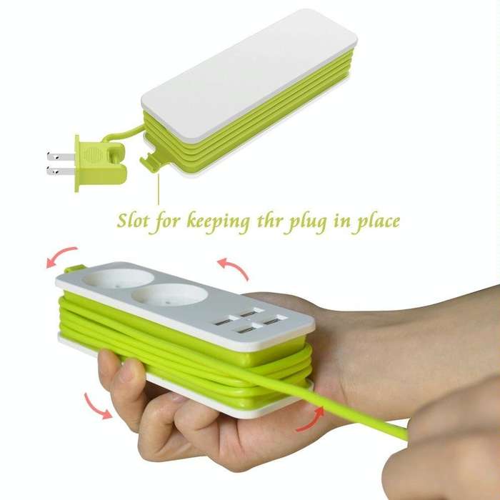 Power Strip 1/2 EU Plug 4 USB Port 1200W 250V 1.5m Cable Wall Portable Multiple Socket EU Plug Ou...