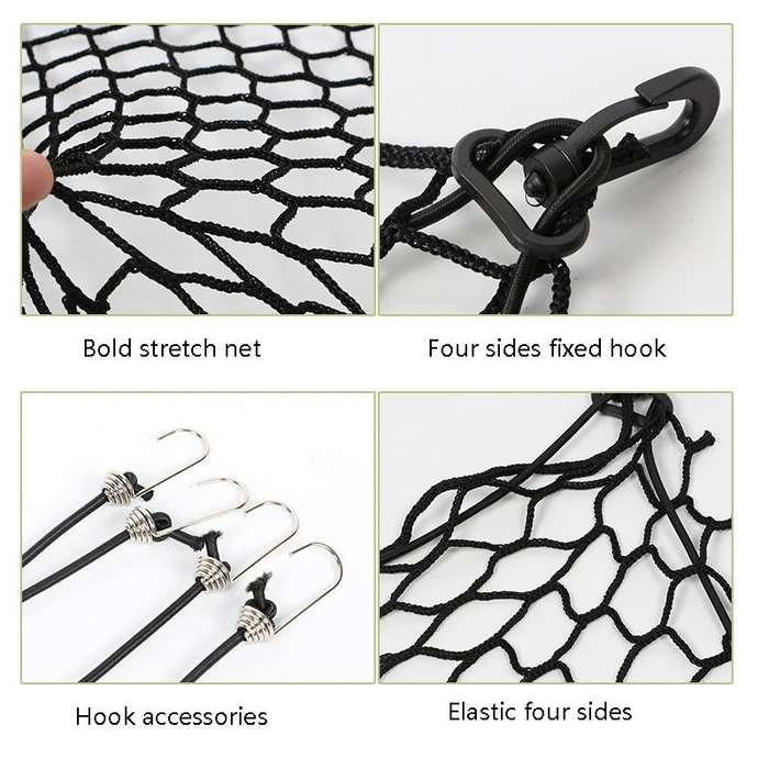 Car Pet Isolation Net Car Back Seat Dog Barrier Safety Net(120x70cm 4 Side Rubber Band)