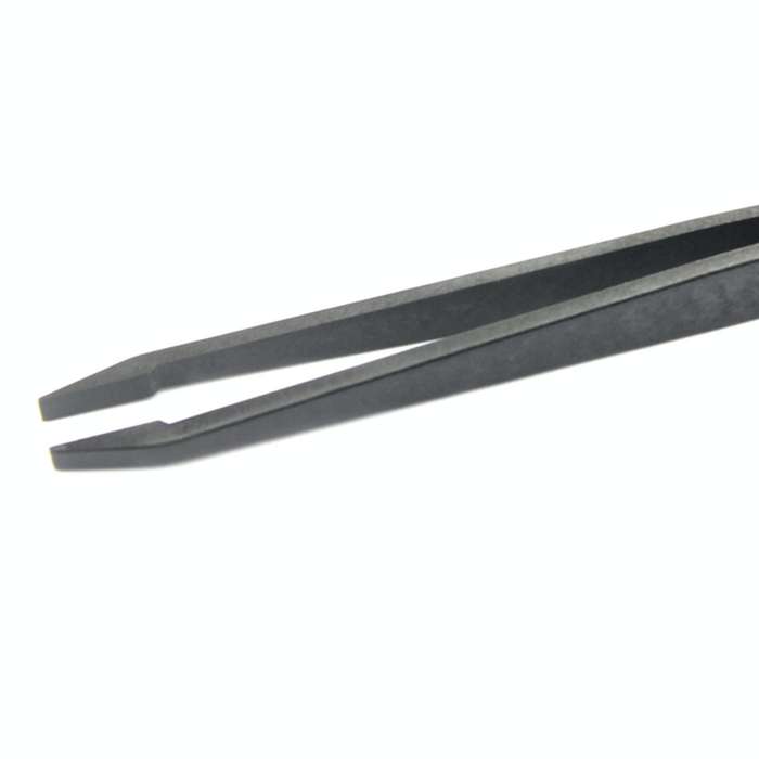 JF-S13 Anti-static Carbon Fiber Straight Tip Tweezers(Black)