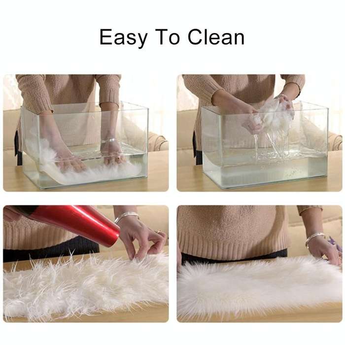 Love Heart Rugs Artificial Wool Sheepskin Hairy Carpet Faux Floor Mat Fur Plain Fluffy Soft Area ...