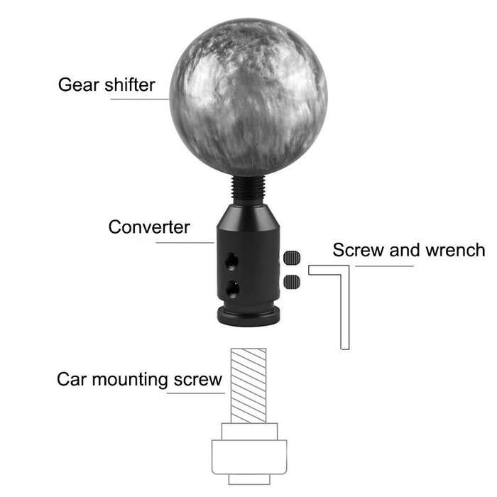 Car Threaded Shifter Gear Shift Knob Adapter 12 x 1.25 (Blue)