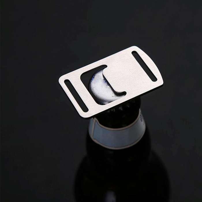 20 PCS Ribbon Bottle Opener Stainless Steel Card Bottle Opener Outdoor Backpack Webbing Buckle La...