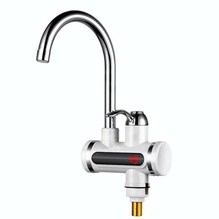 220V Kitchen Tankless Water Heater Instant Electric Faucet Electric Heater Tap with Temperature D...