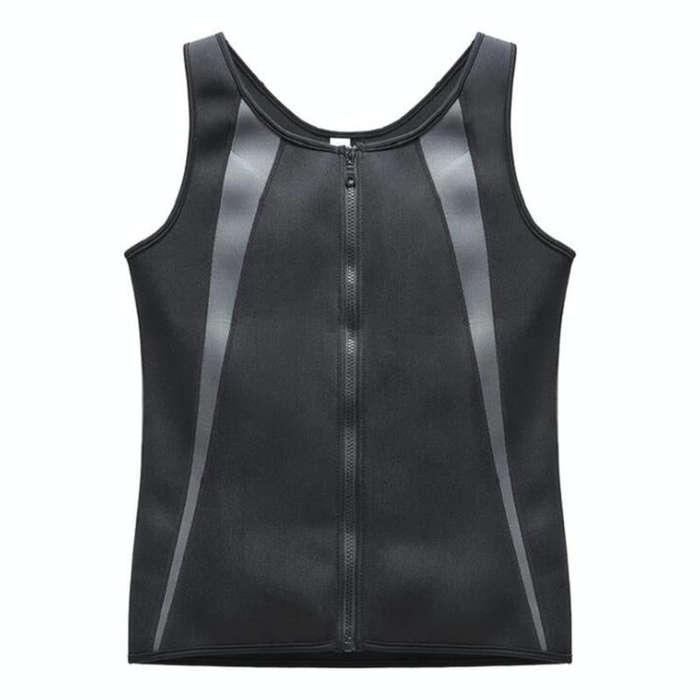 Men Zipper Vest Abdomen Corset Fitness Clothing, Size:M(Grey)