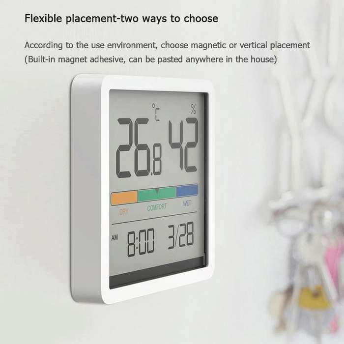 Original Xiaomi Youpin Miiiw Silent Indoor Temperaturer And Humidity Clock with Large 3.34 inch L...