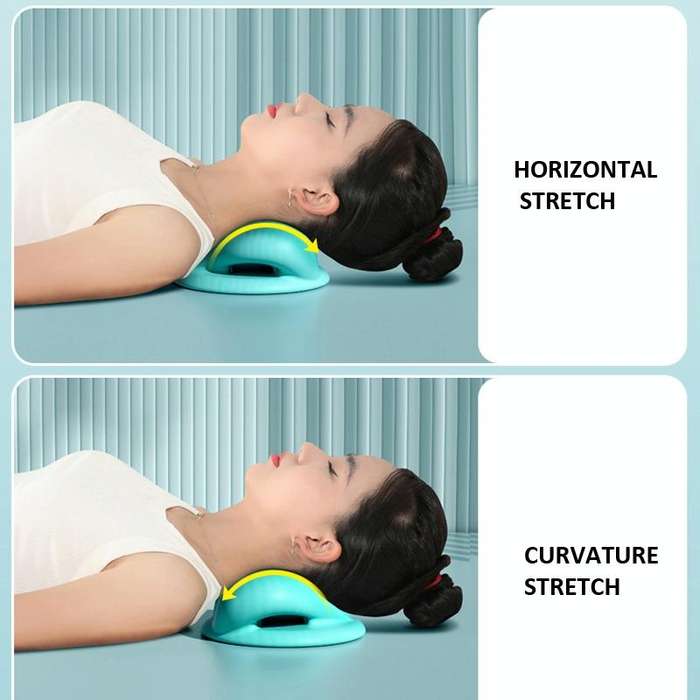 Neck And Shoulder Stretcher Relaxer Cervical Spine Chiropractic Traction Pillow(Pink)