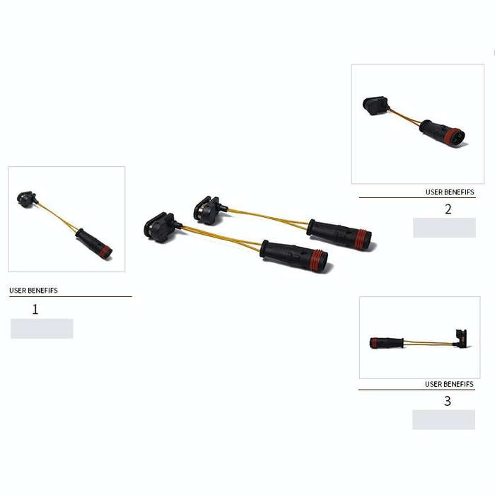 2 PCS Car Front Rear Brake Pad Sensor Cable 1645401017 2205401517 for Mercedes-Benz W164 2005-201...