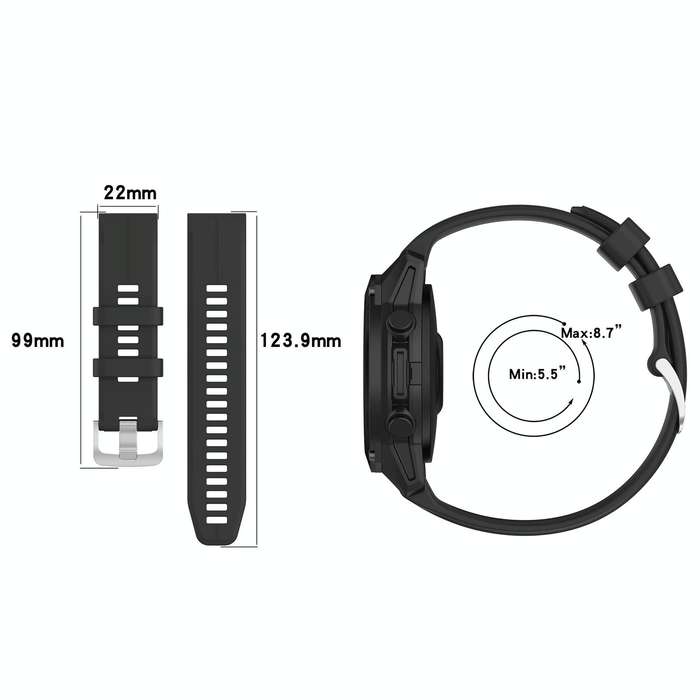 For Garmin Forerunner 935 22mm Solid Color Silicone Watch Band(Dark Blue)