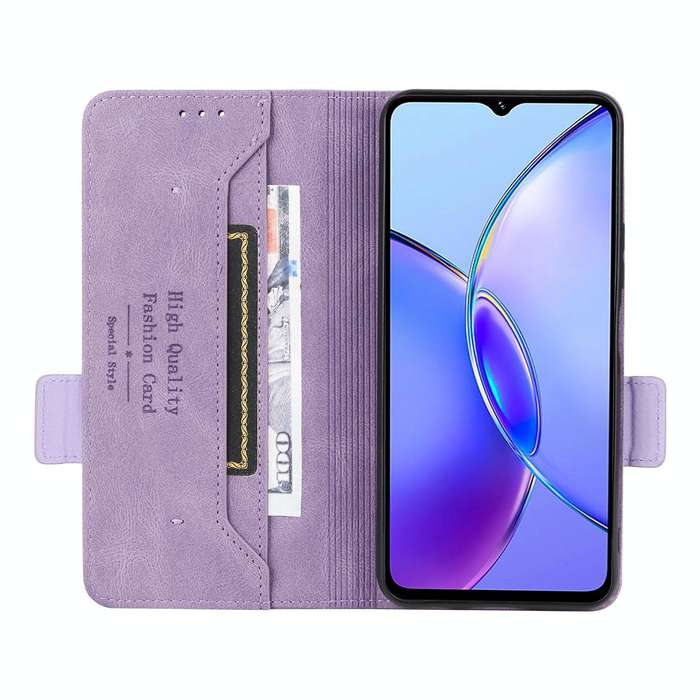 For vivo Y17s Magnetic Clasp Leather Phone Case(Purple)