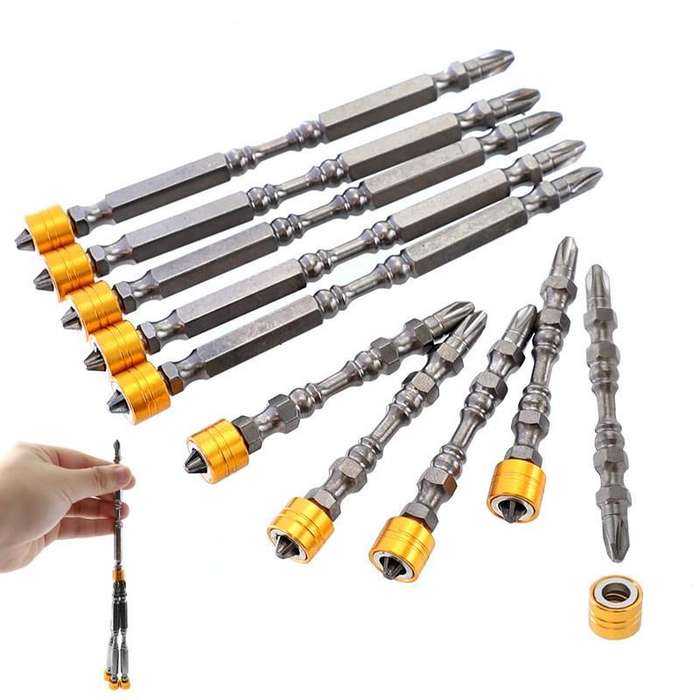 5 PCS Electric Screwdriver Bit Double-headed Cross Magnetic Ring Bit, Specification:65mm