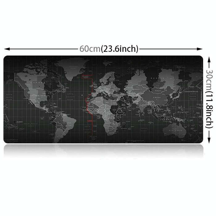 Extended Large Anti-Slip World Map Pattern Soft Rubber Smooth Cloth Surface Game Mouse Pad Keyboa...