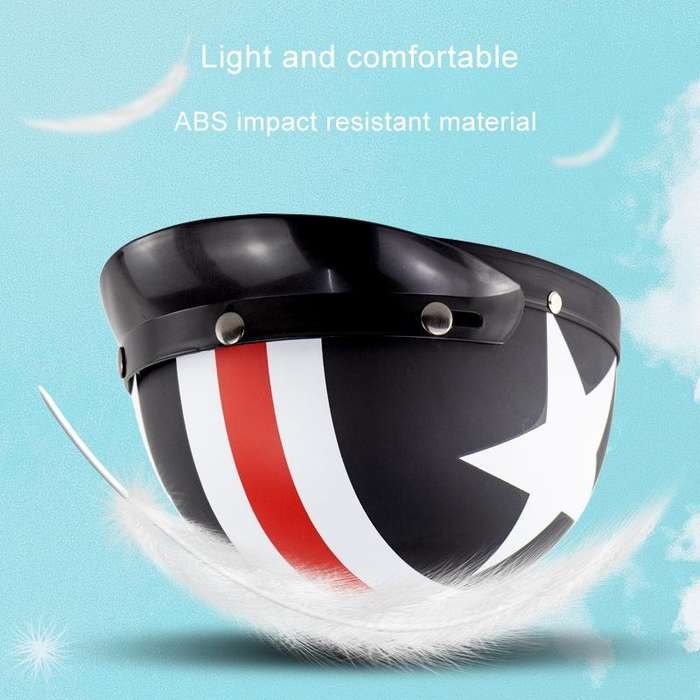 Soman Electromobile Motorcycle Half Face Helmet Retro Harley Helmet with Goggles(Matte Black Fren...