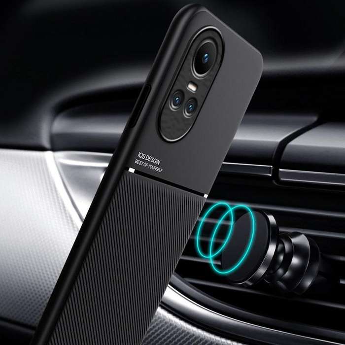 For OPPO Reno10/Reno10 Pro Global Classic Tilt Strip Grain Magnetic Shockproof PC + TPU Phone Cas...