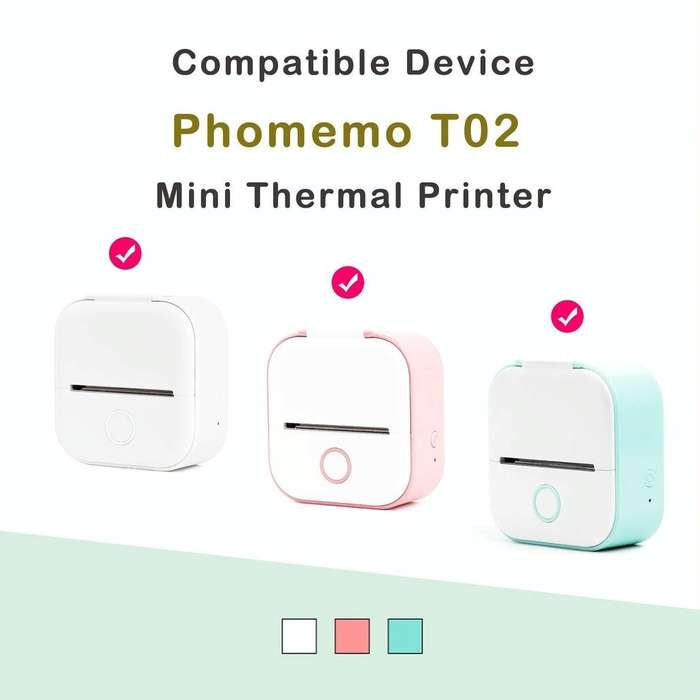 For Phomemo T02 3rolls Bluetooth Printer Thermal Paper Label Paper 50mmx3.5m 20 Years Milk Strawb...