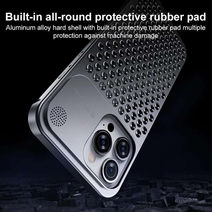 For iPhone 14 Pro Max Aromatherapy Aluminum Alloy Cooling Phone Case(Silver)