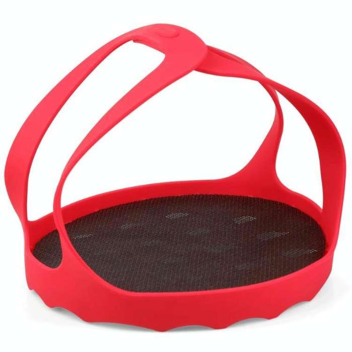 Steamer Sling Pressure Cooker Silicone Steamer(Red)