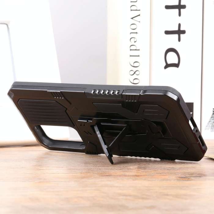 For Xiaomi Redmi Note 11 Pro Global Lanyard Mecha Armor Kickstand PC + TPU Phone Case(Black)