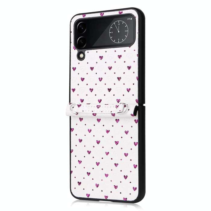 For Samsung Galaxy Z Flip4 5G Colorful Love Lanyard Phone Case(Purple)