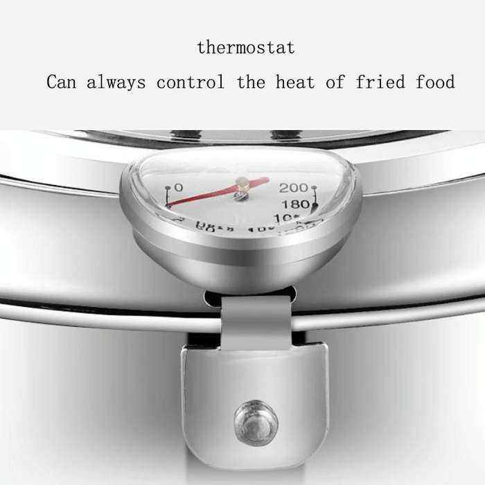 201 Stainless Steel Fryer Pot Household Temperature-controlled Multifunctional Thickening Pot, Si...