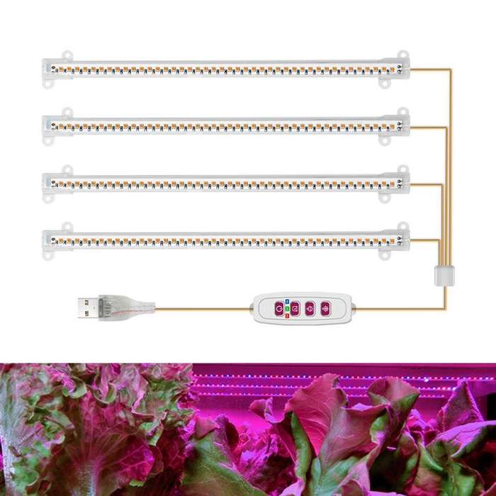LED Plant Growth Lamp Time Potted Plant Intelligent Remote Control Cabinet Light, Style: 30cm Fou...