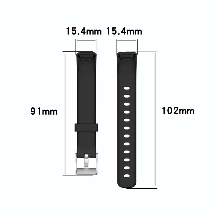 For Fitbit Luxe Silicone Watch Band, Size:S(Black)