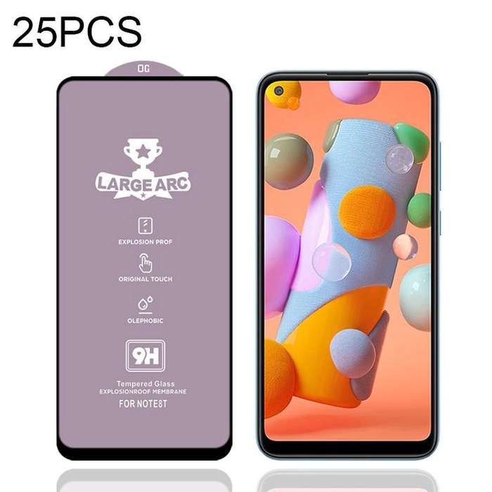 For Samsung Galaxy A11 25 PCS 9H HD Large Arc High Alumina Full Screen Tempered Glass Film