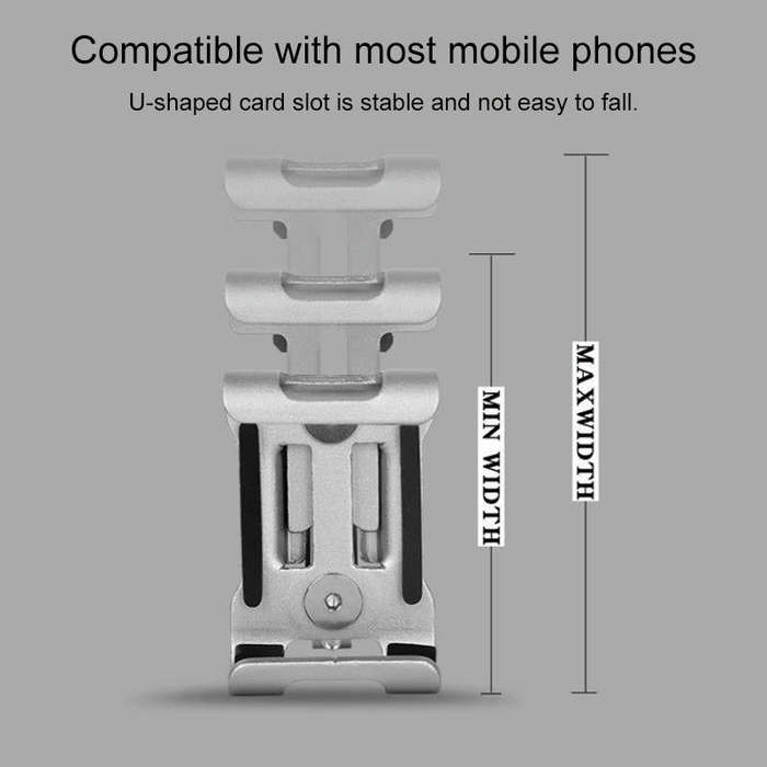 Universal Non-rotatable Aluminum Alloy Fixing Frame Motorcycle Bicycle Mobile Phone Holder (Black)