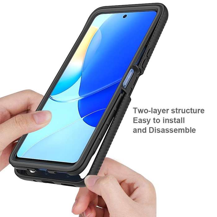 For Huawei Nova 9 SE Starry Sky Solid Color Shockproof TPU Clear PC Phone Case(Black)