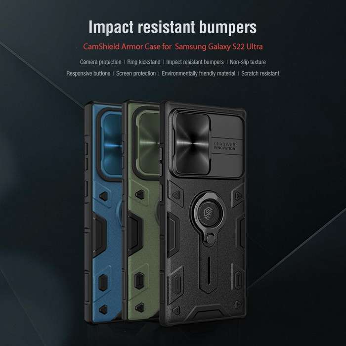 For Samsung Galaxy S22 Ultra 5G NILLKIN CamShield Armor Phone Case(Black)