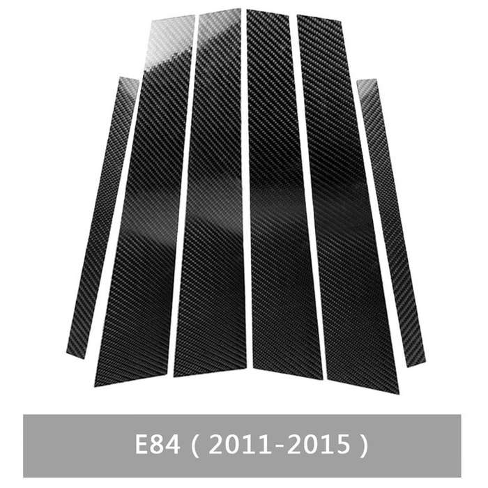 Car Carbon Fiber B Pillar Decorative Sticker for BMW X1 E84 2011-2015, Left and Right Drive Unive...