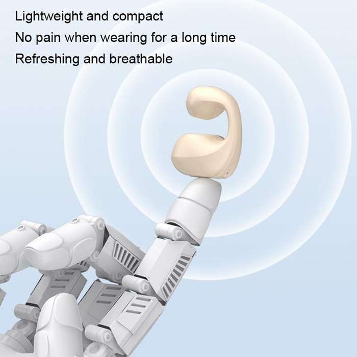 Single Ear Bone Conduction Bluetooth Earphone In-Ear Wearable Running Sports Mini(White)