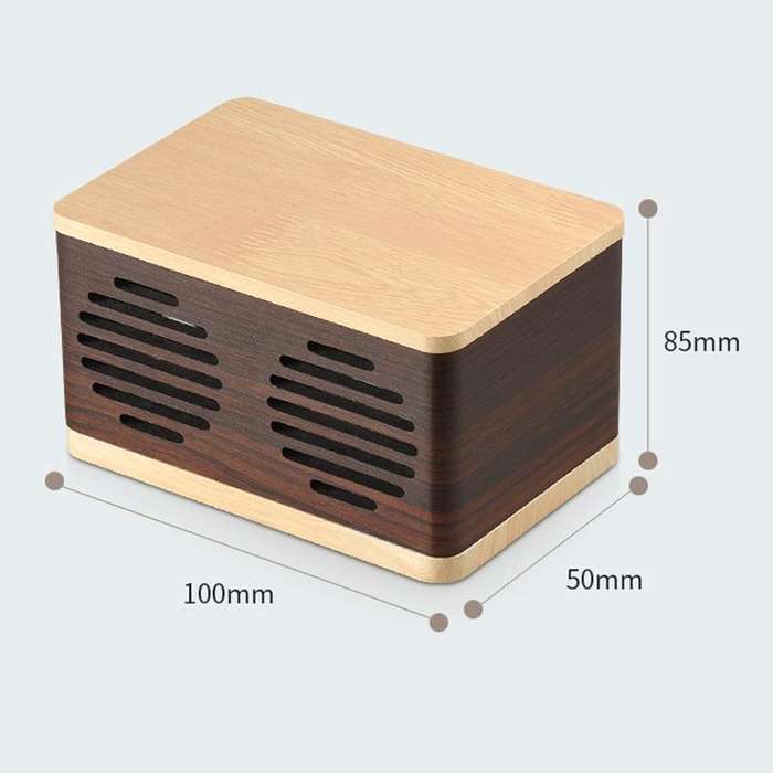 D70 QI Standard Subwoofer Wooden Bluetooth 4.2 Speaker, Support TF Card & 3.5mm AUX Brown