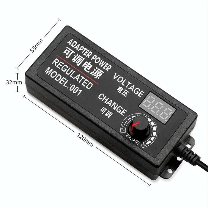 AC To DC Adjustable Voltage Power Adapter Universal Power Supply Display Screen Power Switching C...